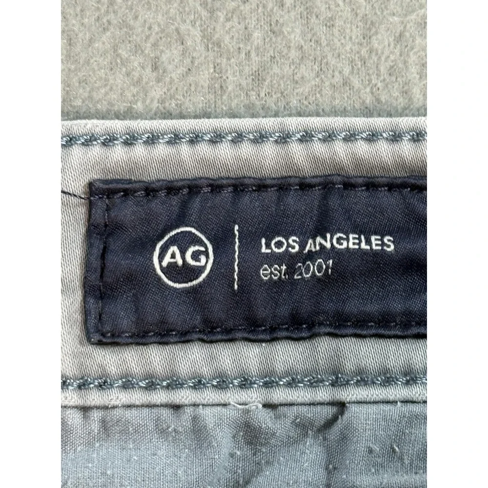 AG Adriano Goldschmied Wanderer Shorts Mens 35 Gray Chino Slim 10 Inseam Casual